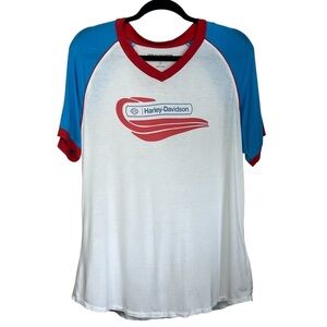 Harley-Davidson Shortster Color Block Tee Retro Short Sleeve Tee Size Large